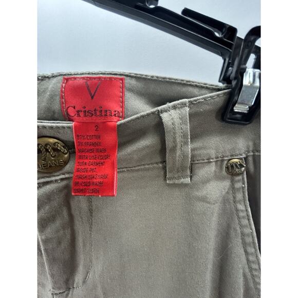 V CHRISTINA Sage Green 4-Pocket Jeans Stretch Sage Green Size 2 EUC. - Picture 12 of 12